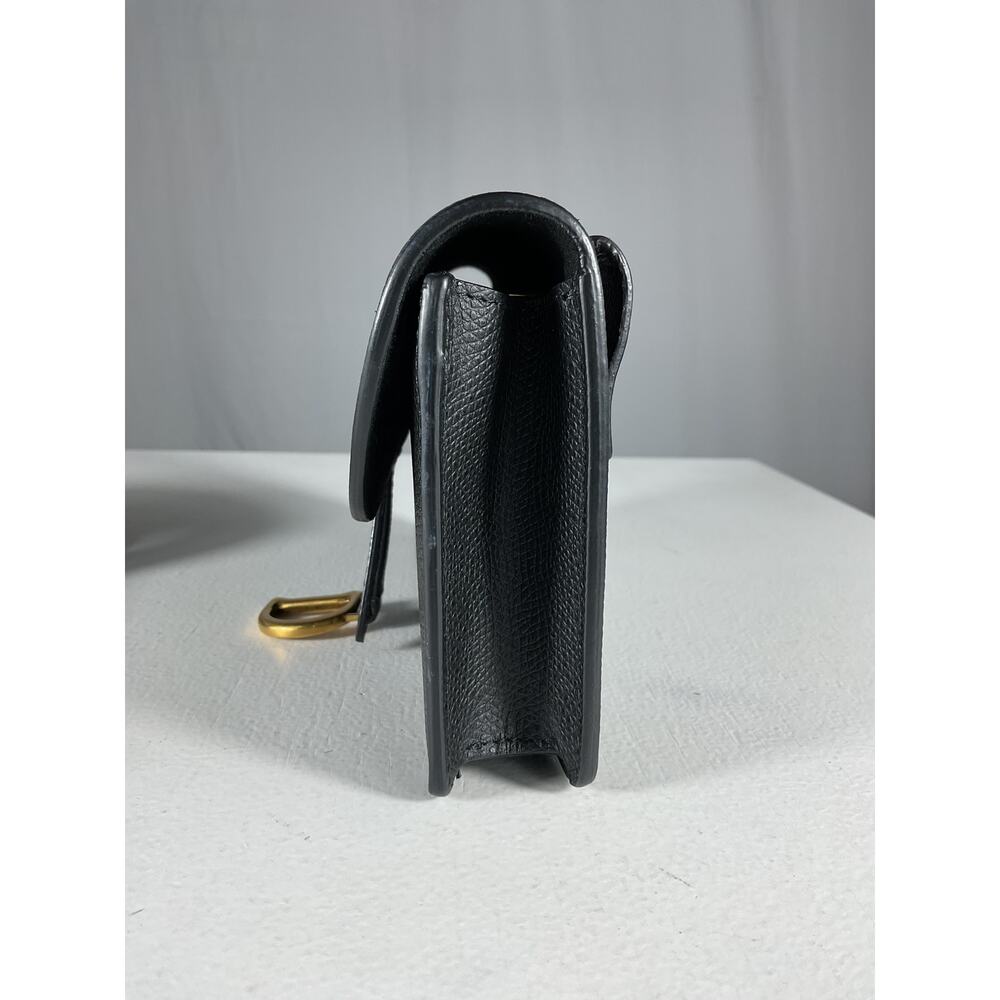 Dior 'Saddle' Black Leather Rectangular Leather H… - image 4